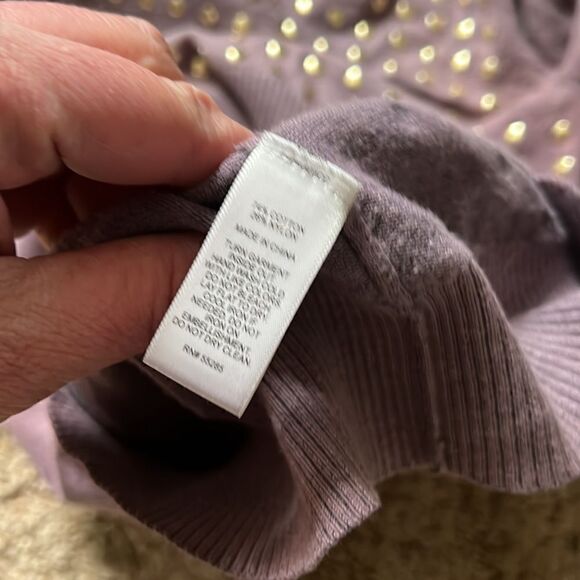 EXPRESS size S Lilac and Gold Stud Scoop Neck Pullover Sweater - Picture 4 of 5